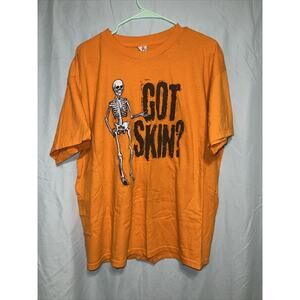 Got Skin? T-shirt Skeleton Orange Size XL